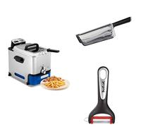Tefal Bundle, Oleo Clean FR804015 + Ever Sharp K2569004 + Ingenio K2071814, Friteuse 3,5L 2300W, Couteau Chef 16,5cm, Éplucheur inox, Pratique et durable