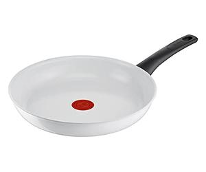 Tefal C41706 Poêle à frire en céramique 28 cm | Joint en céramique sûr | Indicateur de température thermique | Nettoyage facile | Convient à l'induction | Blanc