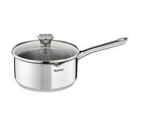 Tefal - Casserole Duetto Acier Inoxydable avec Couvercle Filtrant - 16 cm | Batterie de cuisine induction avec becs verseurs - Graduations intérieures - Base Thermo-Fusion - Compatible four 250°C