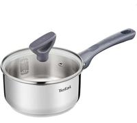 TEFAL Casserole en acier inoxydable Casserole à manche avec couvercle en verre Induction Daily Cook 1,5 l
