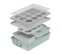 Tefal - Ceramik Set de 8 moules à pâtisserie empilables - Set complet | Set complet pour pâtisserie - Démoulage facile - Revêtement céramique anti-rayures - Cuisson homogène - Rangement compact