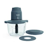Tefal Choppeo MB603BG1 Hachoir XXL Capacité 2 L Bol en Verre Mini Robot Cuisine Tapis Antidérapant Couvercle de Rangement pour Restes 2 Vitesses 500W Houmous Légumes Gris