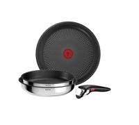 Tefal Comfort Max, Batterie de cuisine 4 pièces, Poêles et casseroles empilables, Design compact, Poignée amovible, L966S444