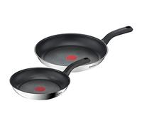 Tefal - Comfort Max Lot de 2 poêles 24 et 28 cm Acier inoxydable | Poêle anti adhesive induction pour saisie parfaite - Acier inoxydable durable - Indicateur Thermo-Spot