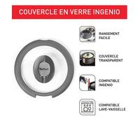Tefal - Couvercle Ø20 Cm Ingenio En Verre - Noir