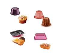 Tefal Creabake Set de Moules : 3 Madeleines, 2 Cakes Longs, 3 Cannelés Orange, 3 Muffins