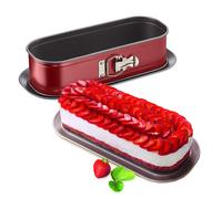 TEFAL Moule a cake Delibake en acier - O 30 x 11 cm - Rouge et gris - Avec charniere