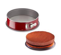 moule a charniere delibake en acier - ø 19 cm - rouge et gris