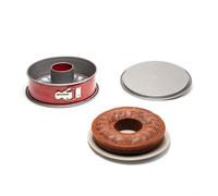 TEFAL Moule a savarin Delibake en acier - O 25 cm - Rouge et gris - Avec charniere