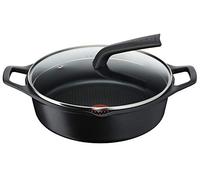Tefal E2157214 Aroma Sauteuse 2 anses 28 cm Fonte d'Aluminium Noir tous Feux Dont Induction + Couvercle en Verre