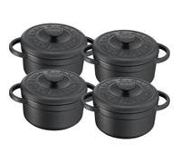 TEFAL E223S404 Set de 4 Minis Cocottes fonte d'acier Pièrre Gagnaire Heritage Ronde - 10 cm - 0,3L - Tous feux dont Induction -