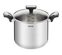 Tefal Emotion Marmite haute 22 cm, 6 L, Inox, Garantie 10 ans, Base épaisse pour une diffusion de chaleur homogène, Design élégant, Poignées robustes, Couvercle verre, Induction E3016104