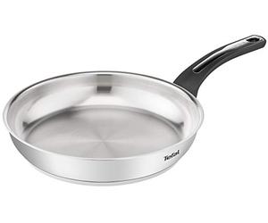 Tefal Emotion Poêle Argent 28 cm, Inox, Garantie 10 ans, Base épaisse pour une diffusion de chaleur homogène, Design élégant, Poignée robuste, Induction E3010604