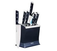 Tefal - EverSharp Bloc de couteaux avec affûteurs intégrés - 6 pièces | Set de couteaux avec système d'aiguisage breveté - Lames en acier inoxydable - Affûtage automatique avant chaque usage