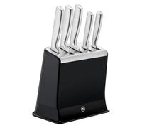 Tefal EverSharp, Set de 5 couteaux en acier inoxydable, Bloc avec affûteur intégré, 5 couteaux, Tranchant durable, K2976S04