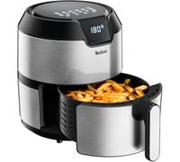 Tefal EY401D Easy Fry Deluxe Friteuse à Air Chaud, 1500 W, Capacité 4,2 l, XL avec 6 Programmes Automatiques, Écran Numérique, Minuterie, Frites pour 6 Portions, en Acier Inoxydable/Noir