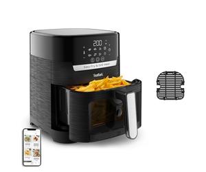 Tefal EY5068 Easy Fry & Grill Vision Friteuse à air chaud avec fenêtre de visualisation noire, cuisson saine, écran tactile, 8 programmes automatiques, rapide, fenêtre de visionnement, friteuse à air