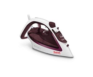 Tefal Fer à repasser vapeur Easygliss Plus, 190 g/min, vapeur verticale, ouverture de remplissage d'eau XL, planche stable, semelle Durilium AirGlide, blanc/bordeaux