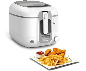 Tefal FR3141 Super Uno Friteuse | Boîtier thermique | Capacité jusqu'à 1,2 kg | Minuterie numérique | Cartouche filtrante anti-odeurs | Récipient intérieur amovible et antiadhésif | Blanc/gris