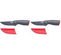 Tefal Fresh Kitchen Couteau A Steak Rouge 11 Cm+ Protection (Lot de 2)
