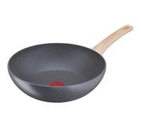 TEFAL G2661902 NATURAL FORCE Poele wok 28 cm, revetement antiadhesif Mineralia+, tous feux dont induction Gris