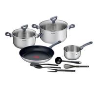 Tefal G713sb45 Daily Cook Set 11 Pieces Inox : Casserole 16 Cm + Faitouts 20 Et 24 Cm Avec Couvercles + Poele 28 Cm + 5 Ustensiles