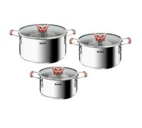 Tefal G720S674 Opti'Space Induction Inox Set 6 Pcs Faitouts 18/20/24cm Empilable