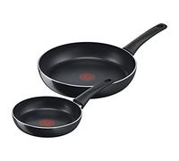 Tefal Generous Cook C27890 Lot de 2 poêles | 20/28 cm | Revêtement antiadhésif sûr | Indicateur de température | Forme profonde | Compatible induction | Noir