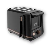 Tefal Grille-pain 2 fentes, Pinces Magnétiques, 7 niveaux de dorage, Tiroir ramasse-miettes amovible, Grandes commandes, Fonction surélévation, Includeo, Noire, TT533811