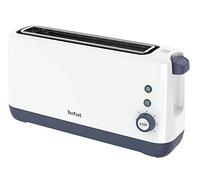Tefal - Grille-pain compact 1 fente extra-large - 850w - Blanc | Grille-pain capable de griller toasts et baguettes - 7 niveaux de dorage - Remontée extra-haute - Tiroir ramasse-miettes