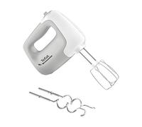 Tefal HT450B Prep'Mix Batteur | 450 W | 5 Vitesses | 2 Fouets et 2 Crochets Pétrisseurs en Acier Inoxydable | Mixeur Polyvalent | Accessoires Compatibles Lave-vaisselle | Blanc/Gris