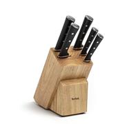 Tefal - Ice Force Ensemble Bloc couteaux de cuisine - 6 pièces - Bois | Couteaux en acier inoxydable allemand avec technologie cryogénique pour une coupe précise et une durabilité accrue