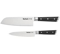 Tefal Ice Force Lot de 2 pièces : couteau santoku 16,5 cm, couteau à petty (office) 13 cm, lame en acier inoxydable allemand pour une performance de coupe et un tranchant longue durée, K232S224