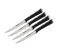 Tefal ice Force Noir Set de 4 couteaux 11 cm, Couteaux de cuisine, Lame en acier inoxydable allemand, Performances de coupe et tranchant durables, Garantie 10 ans K232S414