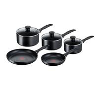 Tefal Induction Batterie de cuisine 5 pièces, 3 casseroles avec couvercles, 2 poêles, Induction, Revêtement antiadhésif, Thermo-signal G155S544, Revetement Anti-adhésif