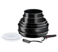 Tefal Ingenio Batterie de cuisine 10 pcs, Poêles, Casseroles,Wok,Couvercles, Poignée, Non induction, Revêtement antiadhésif, Empilable, Compatible lave-vaisselle, Fabriqué en France, Easy On L1599802