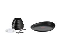Tefal Ingenio Batterie de cuisine 11 p, Casseroles, Poêles, Wok, Poignée amovible, Induction & Ingenio Poêle à crêpe 27 cm, Induction, Revêtement antiadhésif, Fonte d'aluminium, Empilable