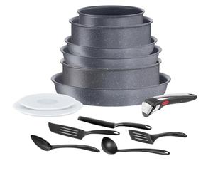 Tefal Ingenio Batterie de cuisine 14 p, Induction, Revêtement antiadhésif, Empilable, Compatible lave-vaisselle, Poêles et casseroles, Fabriqué en France, Natural On L7669902