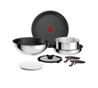 Tefal - Ingenio Comfort Max Batterie de cuisine Acier Inoxydable - 8 pièces | Poêle et casserole induction empilables - Gain de place 70% - Poignée amovible robuste - Cuisson polyvalente four et plaque