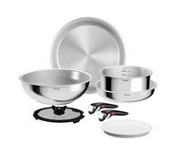 Tefal - Ingenio Comfort Max Batterie de cuisine Acier inoxydable - 8 pièces | Set poêle et casserole induction empilable - Poignée amovible brevetée - Cuisson polyvalente four plaque et réfrigérateur