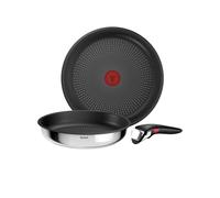 Tefal Comfort Max, Batterie de cuisine 3 pièces, Poêles et casseroles empilables, Design compact, Poignée amovible, L966S344