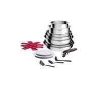 Tefal Ingenio Cook Eat, Batterie de Cuisine 15 Pièces, Inox, Compatible Tous Feux dont Induction