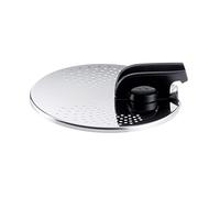Tefal Ingenio Couvercle égouttoir acier inoxydable, Rangement facile, Multidiamètre, Compatible Ingenio, Compatible lave-vaisselle L9829402 Inox et Noir Couvercle égouttoir 14-20 cm