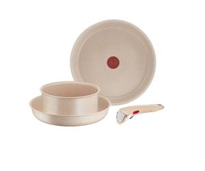 Tefal Ingenio Delight, Poêles 24cm et 28cm, Casserole 18cm, Poignée amovible, Antiadhésif, Corps aluminium 100% recyclé, Tous feux, L7839102