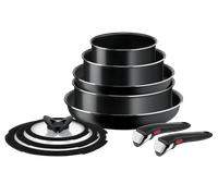 Tefal Ingenio Easy Cook&Clean Antiadhésif Batterie de cuisine 10 pièces Non induction Set 10 pièces : Casseroles 16/20 cm + Poêles 24/28 cm + Sauteuse 24 cm + Couvercles verre 16/20/24 cm + 2 poignées