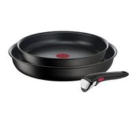 Tefal Ingenio Eco Resist Lot 2 poêles 22/26 cm + poignée amovible, Empilable, Induction, Facile à nettoyer, Revêtement antiadhésif