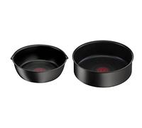 Tefal Ingenio Eco Resist Poêle profonde 26 cm, Empilable, Induction, Revêtement antiadhésif, Indicateur de démarrage de cuisson & Ingenio Eco Resist Sauteuse 24 cm, Empilable, Induction