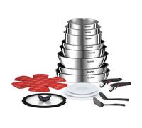 Tefal Ingenio Batterie cuisine 20 pcs, Poêles, Casseroles, Wok, Sauteuse, Couvercles, Poignées amovibles, Induction, Acier inoxydable, Compatible lave-vaisselle, Garantie 5 ans, Emotion L897SJ04