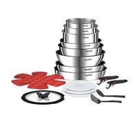 Tefal Ingenio Batterie cuisine 20 pcs, Poêles, Casseroles, Wok, Sauteuse, Couvercles, Poignées amovibles, Induction, Acier inoxydable, Compatible lave-vaisselle, Garantie 5 ans, Emotion L897SJ04