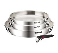 Tefal Ingenio Emotion, Batterie de cuisine, Acier inoxydable, Poêles 22/24/28cm, Poignée amovible, Design empilable, Induction, L8968445